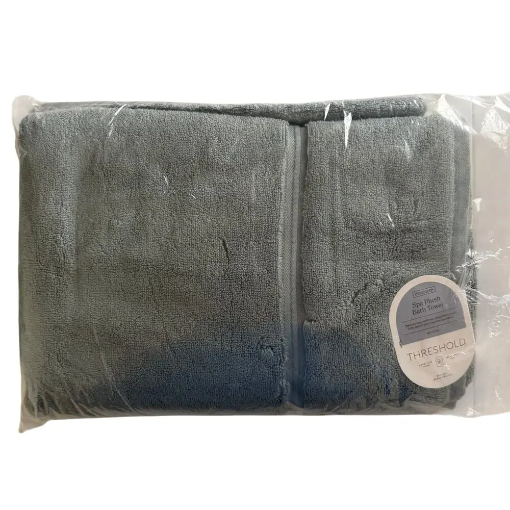 Threshold Oversized Spa Plush Bath Towel Sage Green NEW